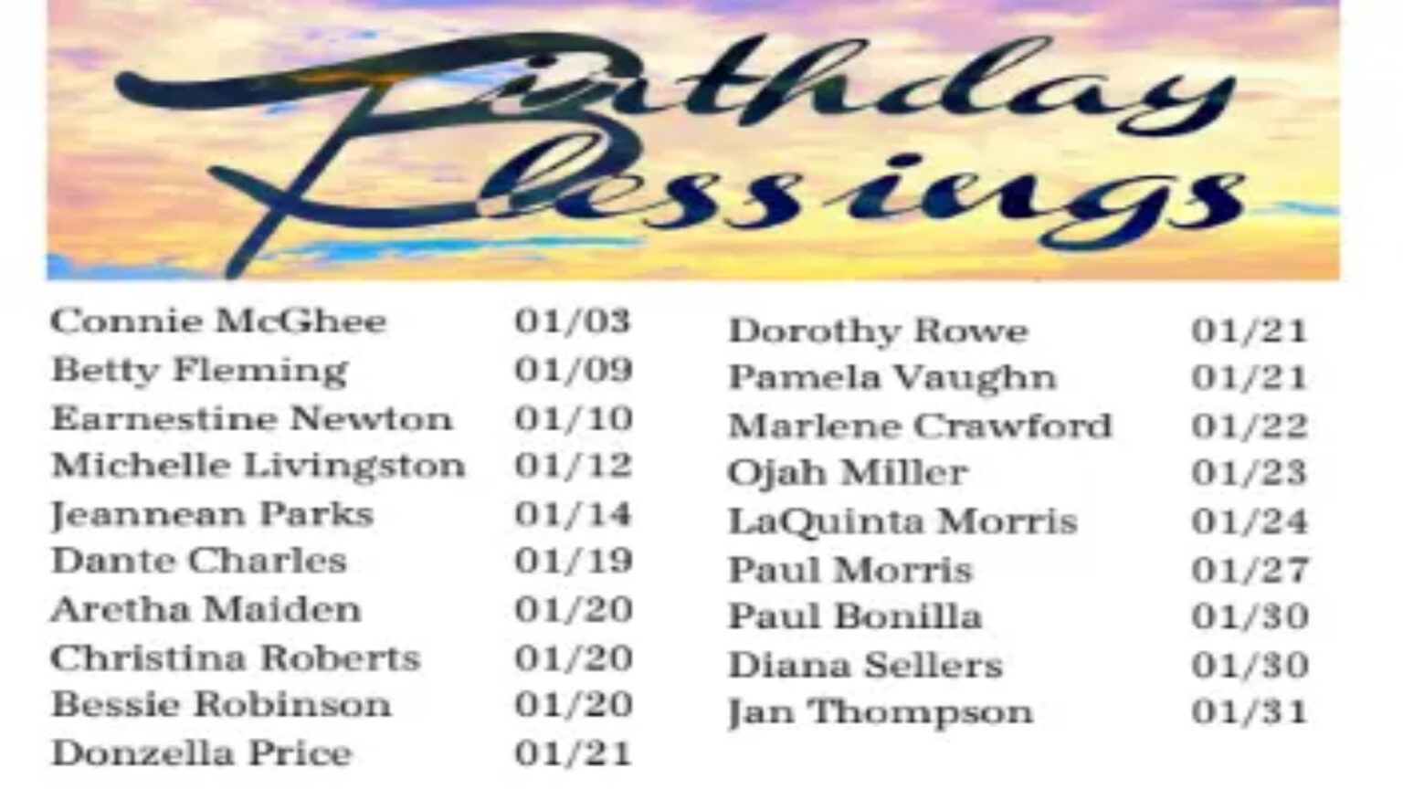 January 24 birthdays - Made with PosterMyWall