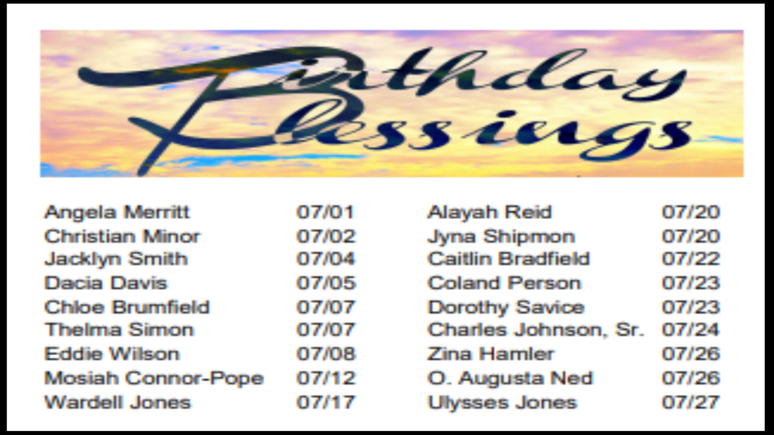 July 24 Birthdays - Made with PosterMyWall